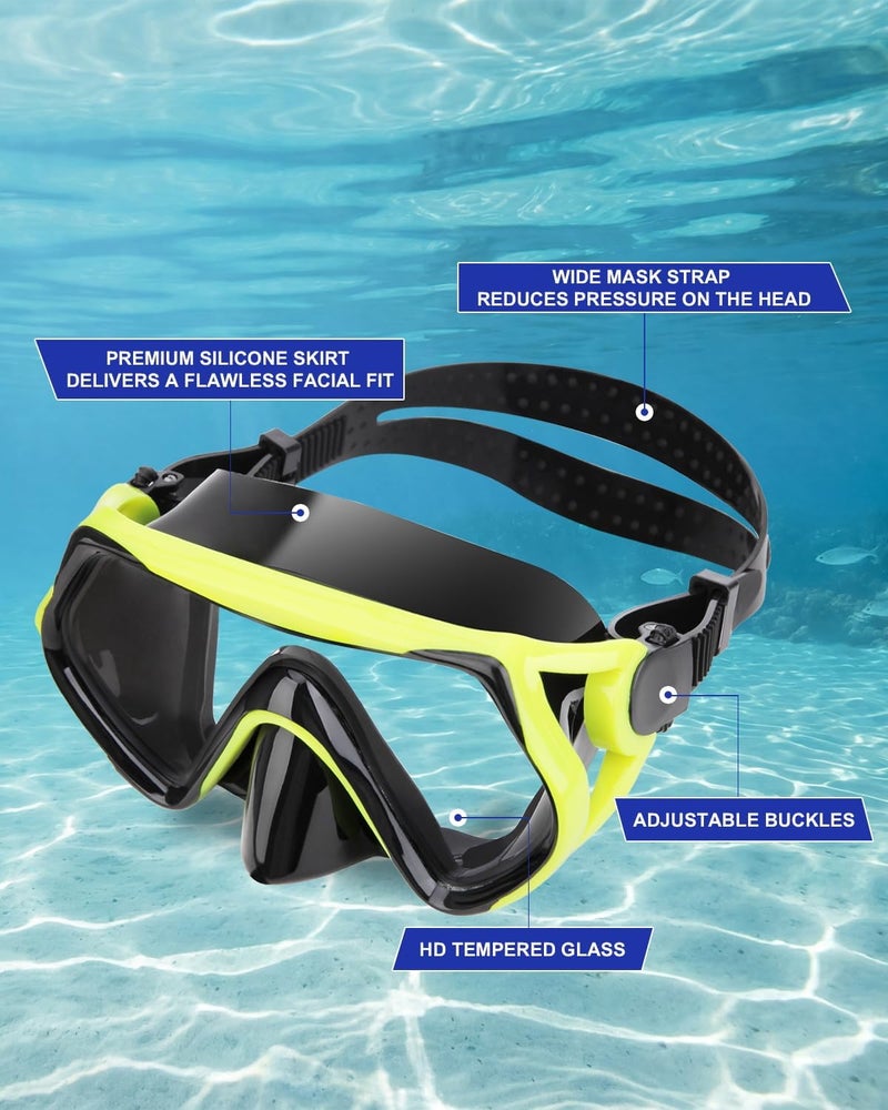 DIPUKI Snorkeling Gear for Adults, Dry Snorkel Mask Set, Scuba Diving Snorkle mask Set Adult, Panoramic Wide View Anti-Fog Dive mask, Swimming Diving Snorkeling Packages - Image 4